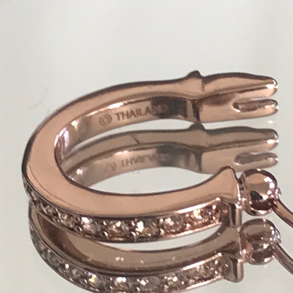 Coach Gold Pave Signature Huggie Earrings - Picture 8 of 12